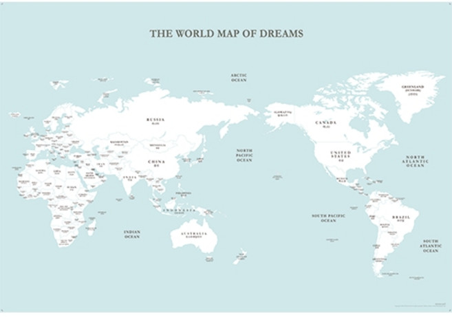 디자인아지트 세계지도 심플 블루, 1개