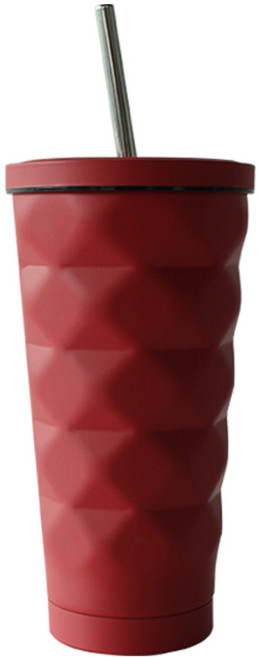 코멜리 스테인레스 보온보냉 빨대텀블러 CMT 006, 로즈레드, 500ml