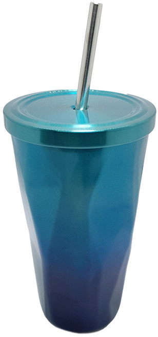 COMELY 스테인레스 보온보냉 빨대텀블러 CMT007, 에메랄드 블루, 480ml