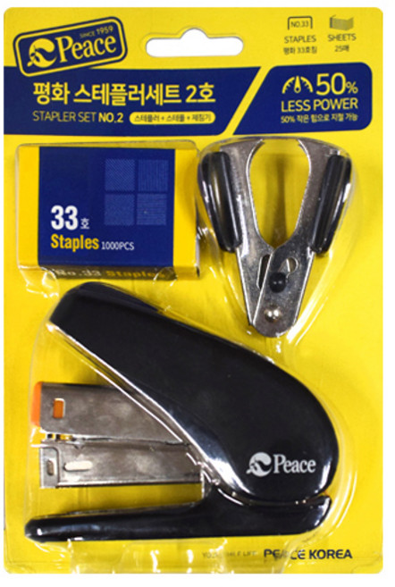 피스코리아 평화 스테플러 2호, 혼합 색상, 1세트