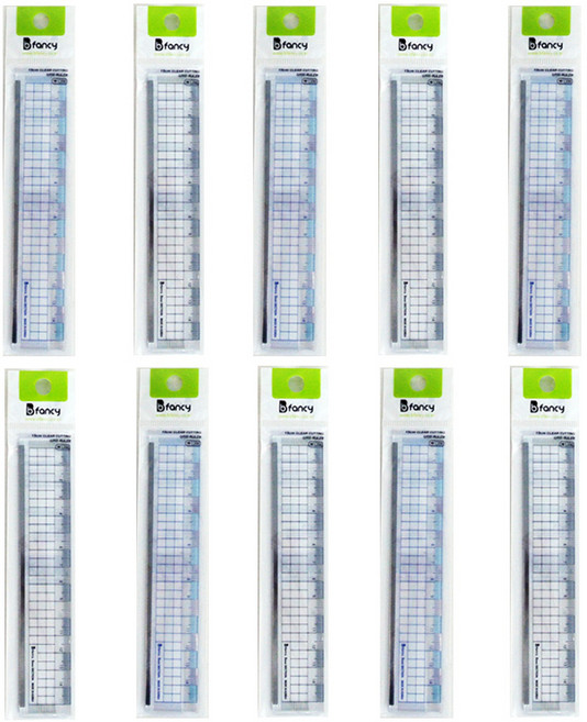 비팬시 클리어 커팅방안자 15cm, 랜덤 발송, 10개