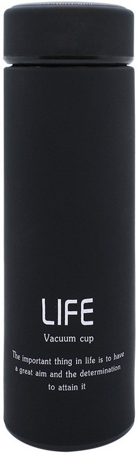 COMELY 스테인레스 보온보냉 텀블러 CMT008, 베이직블랙, 450ml