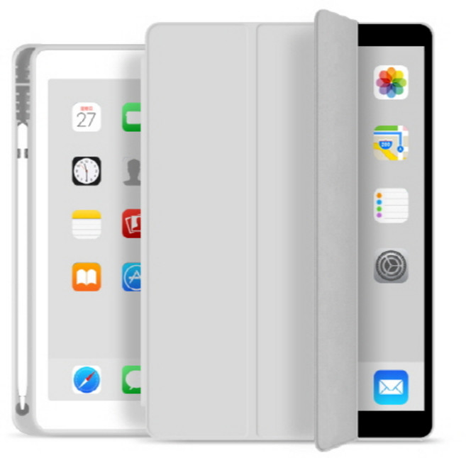 애플펜슬 뉴 수납홀더 스마트커버 케이스, 그레이