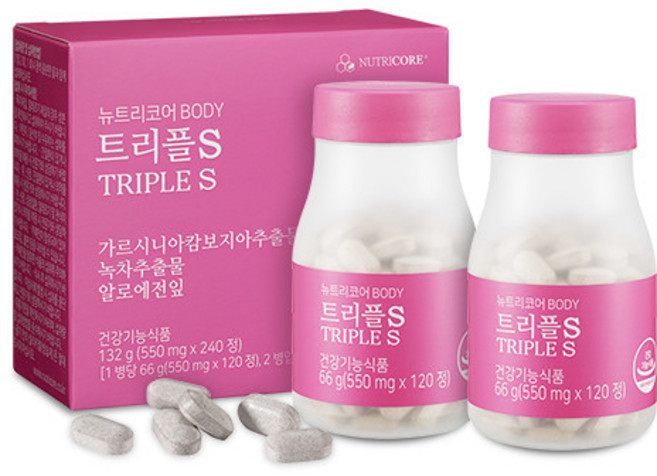 뉴트리코어 트리플S 가르시니아, 240정, 1박스