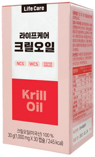 라이프케어 크릴오일 영양제, 30g, 1개