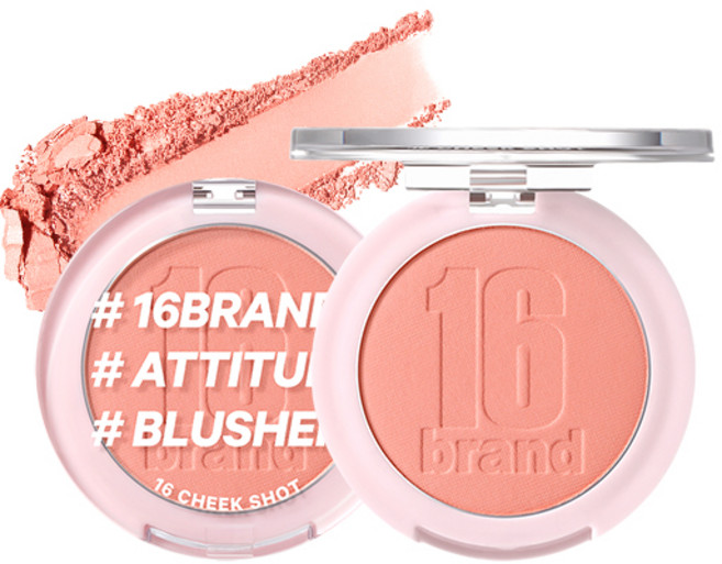 16브랜드 치크 샷 팩트 블러셔 6g, 살구샷, 1개