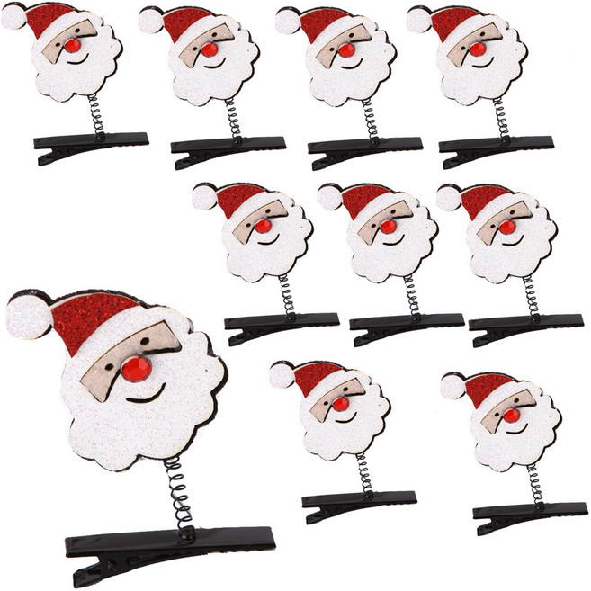 파티쇼 집게크리스마스 머리핀, 산타, 10개
