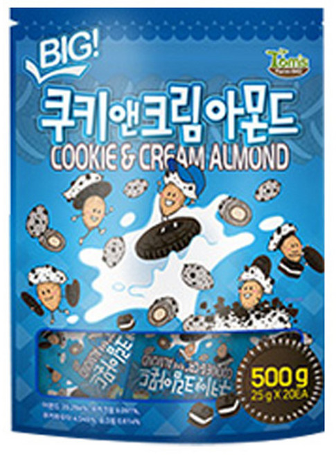 탐스팜 Big 쿠키앤크림 아몬드, 500g, 1개