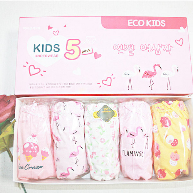 행복한쇼핑몰 여아용 엔젤 삼각팬티 5종 세트