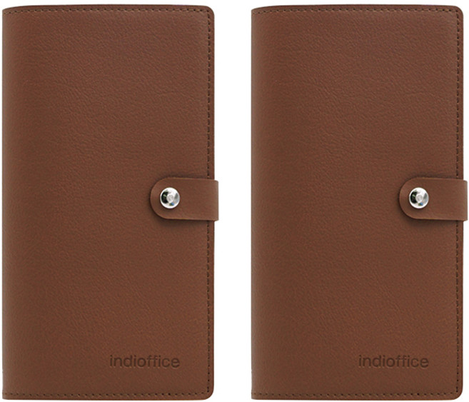 인디 가죽 명함집 2p, 3단, 밤색