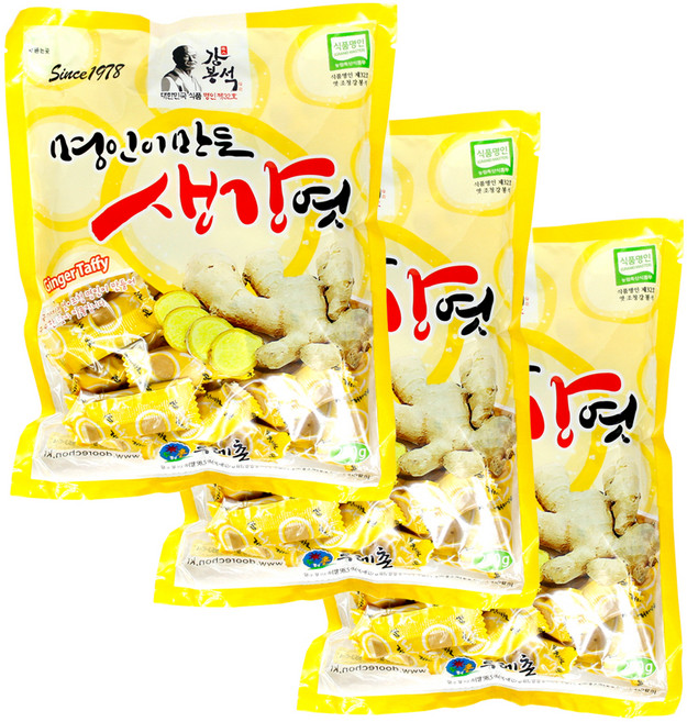 두레촌 강봉석 명인이 만든 생강엿, 250g, 3개