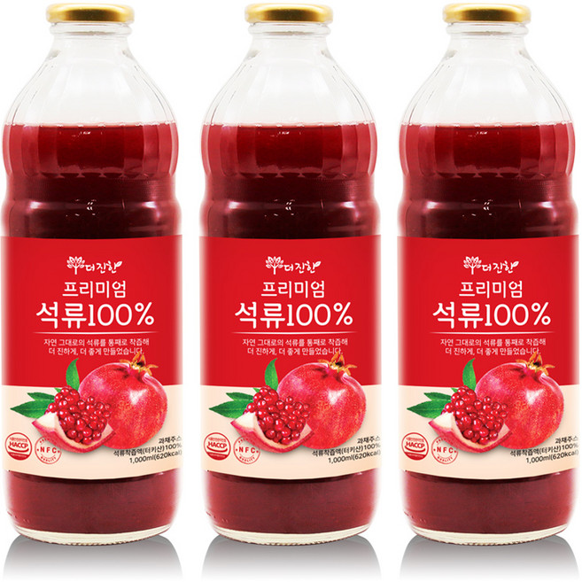더존건강 더 진한 프리미엄 석류 100%, 1L, 3개