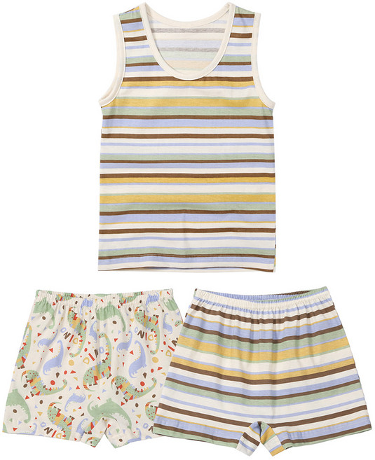 위드오가닉 아동용 사각 팬티 2종 + 런닝 세트