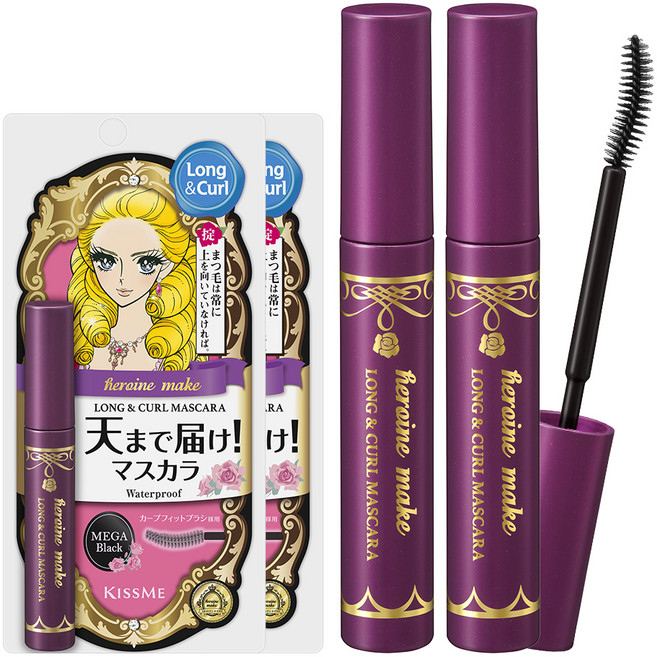 키스미 히로인메이크 롱앤컬 마스카라 EX 6g, 딥블랙, 2개