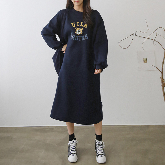 엄짱 엘루아 나염 기모 임산부 원피스