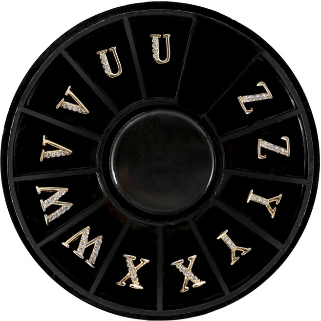 메이브라운 네일스톤 알파벳 네일파츠 세트 UVWXYZ M02231, 혼합 색상, 1개