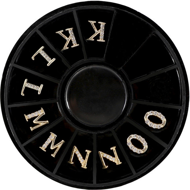 메이브라운 네일스톤 알파벳 네일파츠 세트 KLMNO M02229, 혼합 색상, 1개