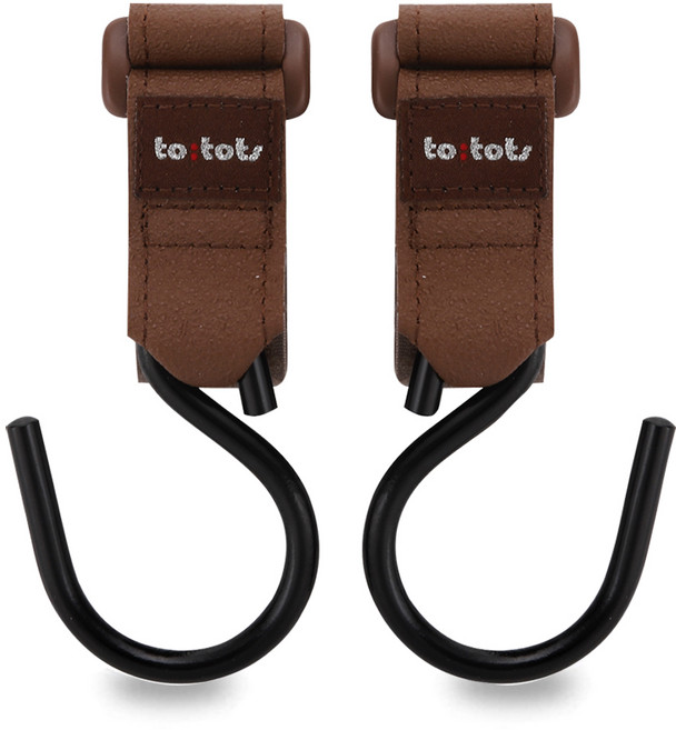 투토츠 유광 특수합금 유모차걸이 2개, 브라운 + 블랙, 1세트