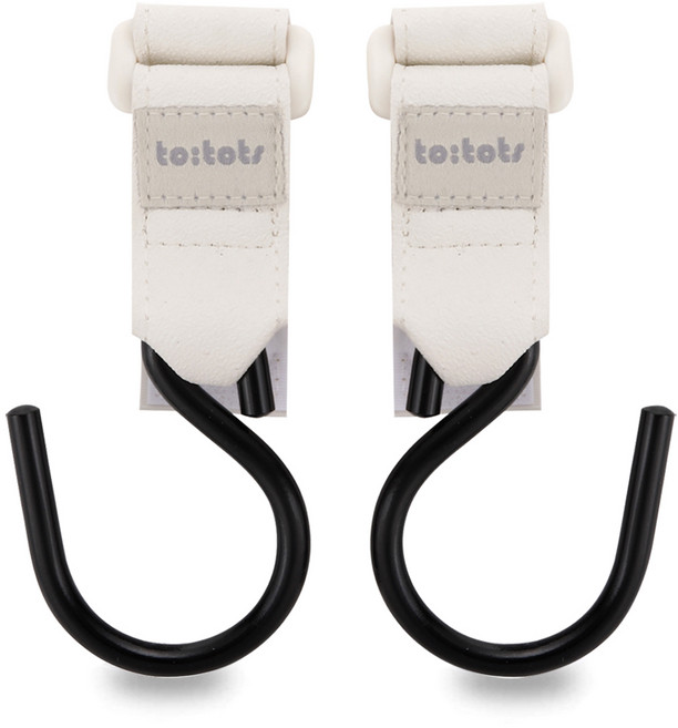 투토츠 유광 특수합금 유모차걸이 2개, 아이보리 + 블랙, 1세트