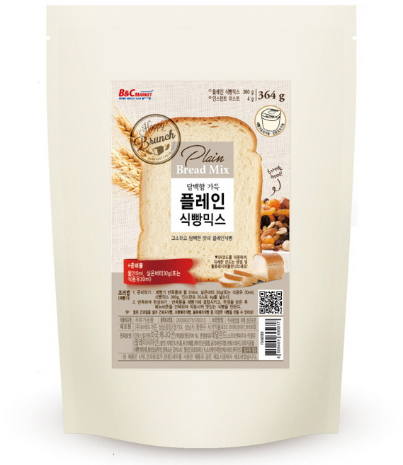 브레드가든 플레인식빵믹스, 364g, 1개