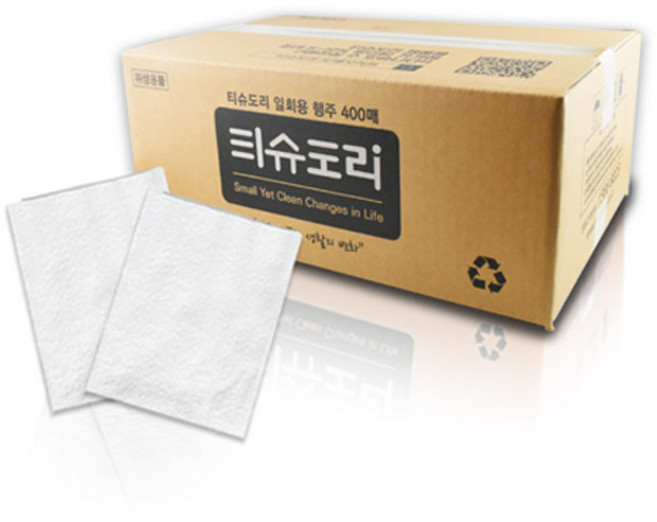 티슈도리 하루 한장 빨아쓰는 대용량 업소용 주방 일회용 행주 흰색, 1개, 400개입