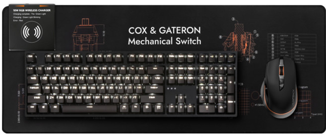 COX 게이트론 스위치 무선 충전 장패드, 블랙, 1개