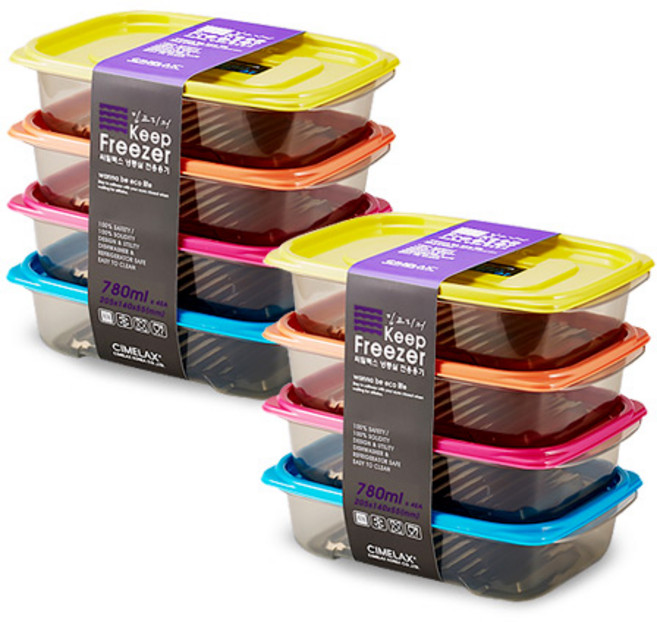 씨밀렉스 킵프리저 냉장고정리용기 세트 랜덤발송, 4개, 2세트