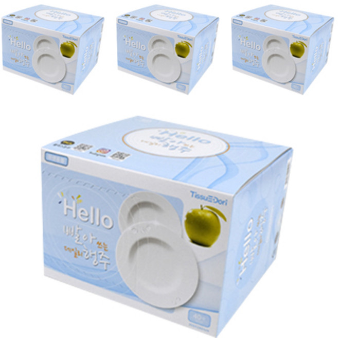 티슈도리 Hello 빨아쓰는 주방 데일리 행주 흰색, 40개입, 4팩