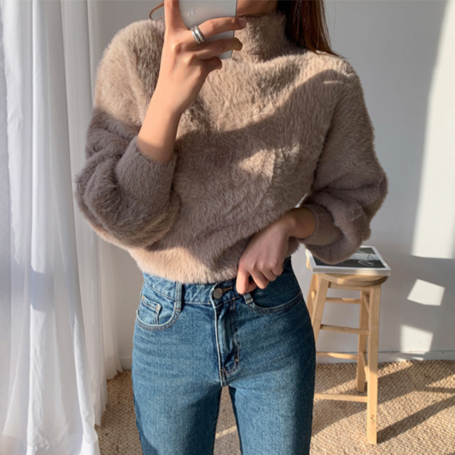 엔비룩 여성용 반목니트