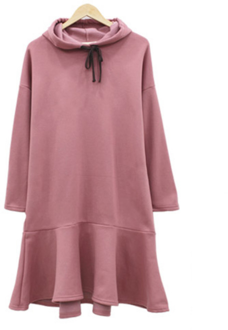 팡팡샵 P 긴 기모 후드 플레어OPS 임산부 원피스