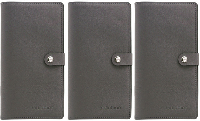 인디 가죽 명함집 96매 3p, 회색