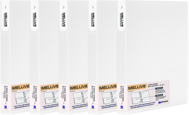 희망사무포인트 멜리브 O링 바인더 3공, 크림, 5개