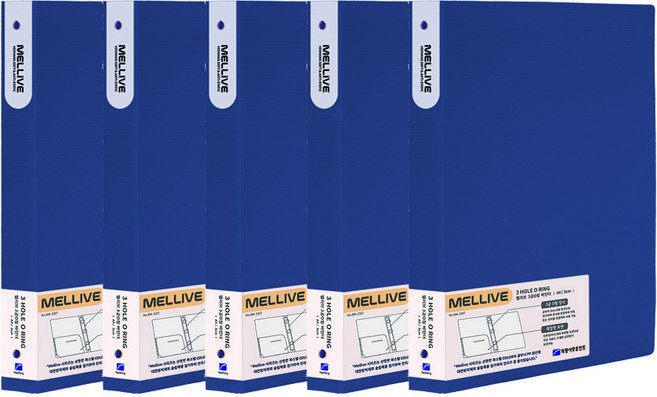 희망사무포인트 멜리브 O링 바인더 3공, 남색, 5개