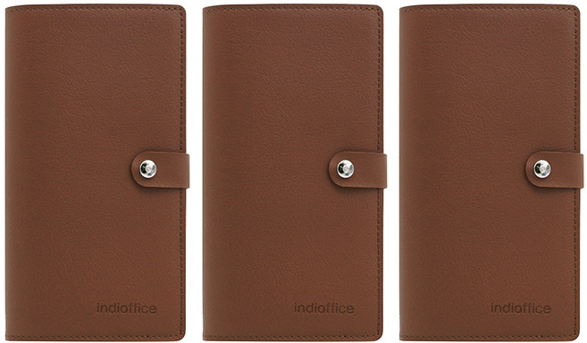 인디 가죽 명함집 96매 3p, 밤색