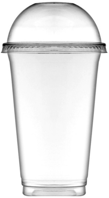 PET 아이스컵 92mm + 돔뚜껑 세트, 100개, 1세트, 600ml