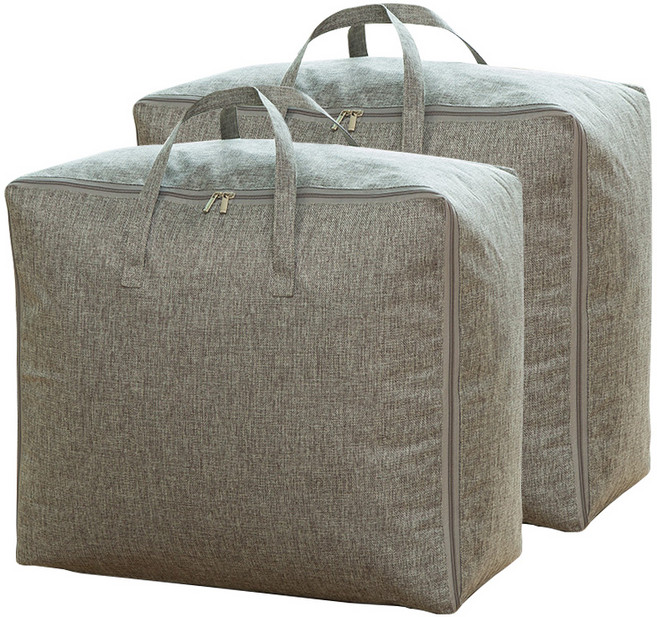 하늬통상 린넨 방수 이불정리함, 그레이, 2개