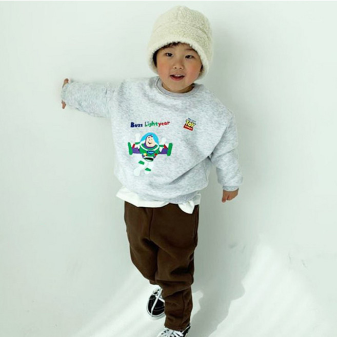 느엘 아동용 버즈 기모 맨투맨