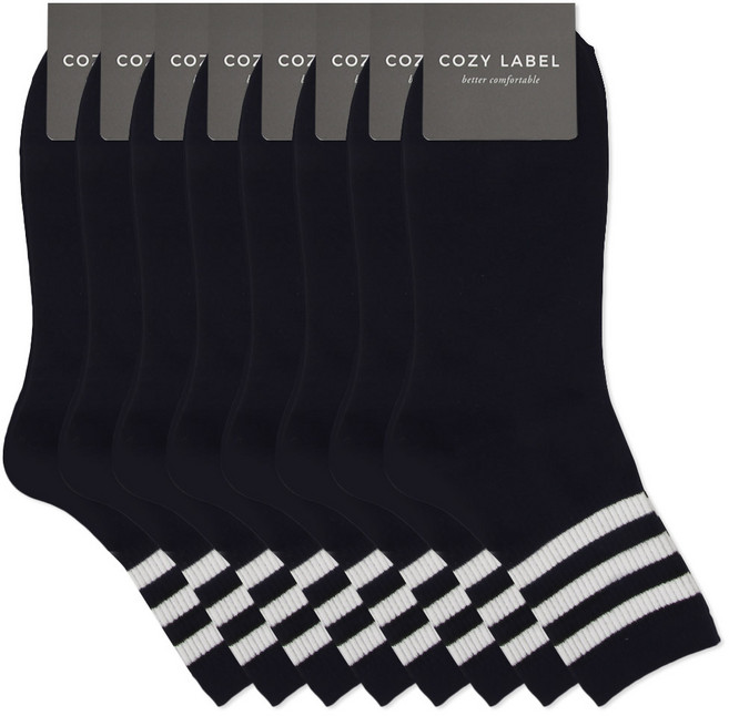 COZY LABEL 男士運動風環紋襪8雙組
