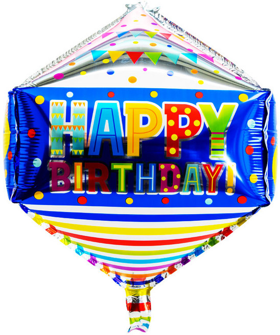 파티팡 원팩 생일은박풍선 다이아큐브 블루 36x71cm, 1개