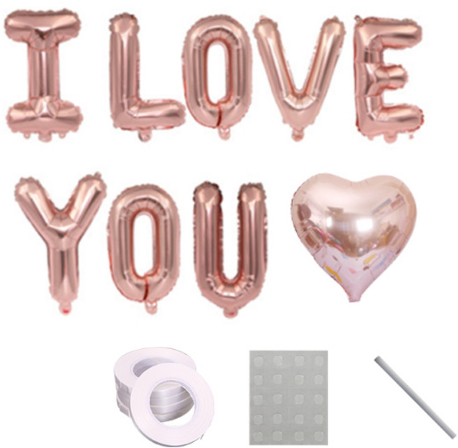 파티라이프 알루미늄 아이러브유 글자 풍선 가랜드 세트, 타입3(로즈), 1세트