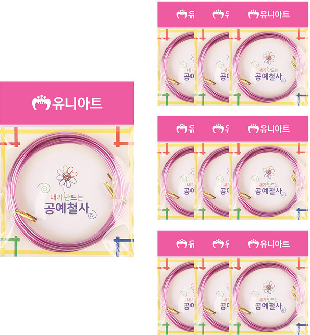 유니아트 내가 만드는공예철사 3.0mm, 분홍, 10개