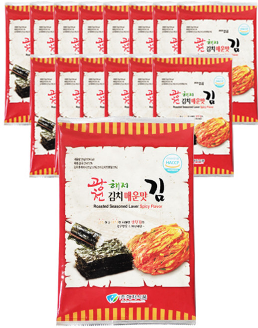 해저식품 광천해저김 김치맛 전장김, 20g, 15개