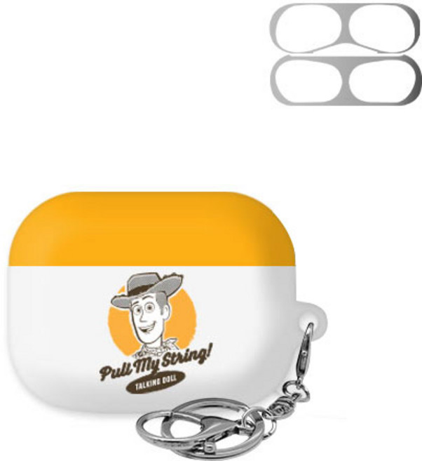 디즈니 토이스토리4 에어팟 프로 이어폰 3D 하드 케이스 + 철가루 방지 스티커, 01우디, 1개