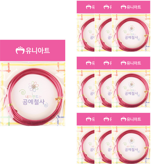 유니아트 내가 만드는 공예철사 3.0mm, 빨강, 10개
