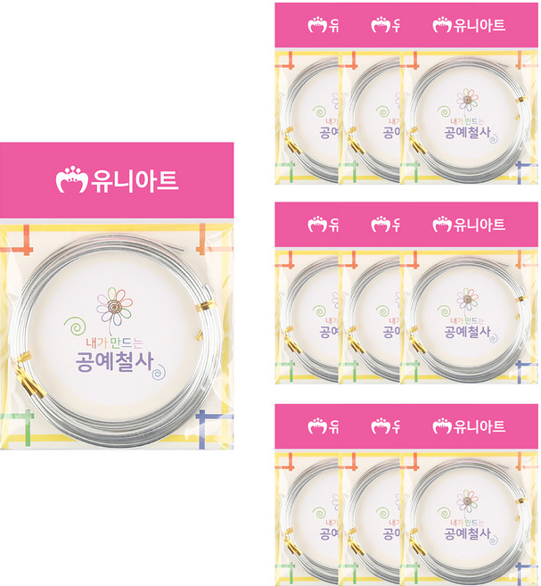 유니아트 내가 만드는 공예철사 3.0mm, 은색, 10개