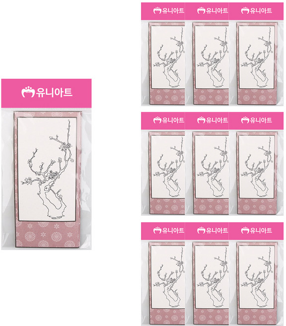 유니아트 나만의 병풍 만들기 재료 세트 DIY543 4폭 사군자, 랜덤 발송, 10세트