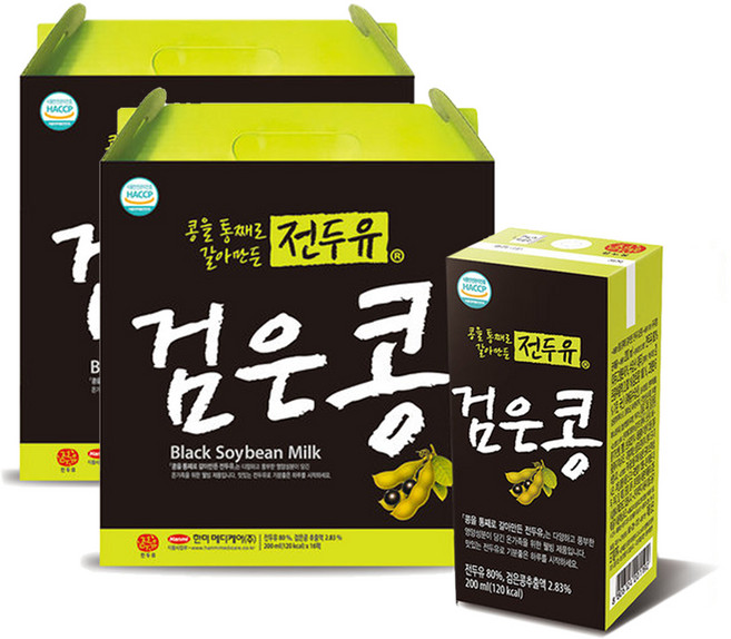 한미약품 콩을 통째로 갈아만든 전두유 검은콩, 200ml, 32개