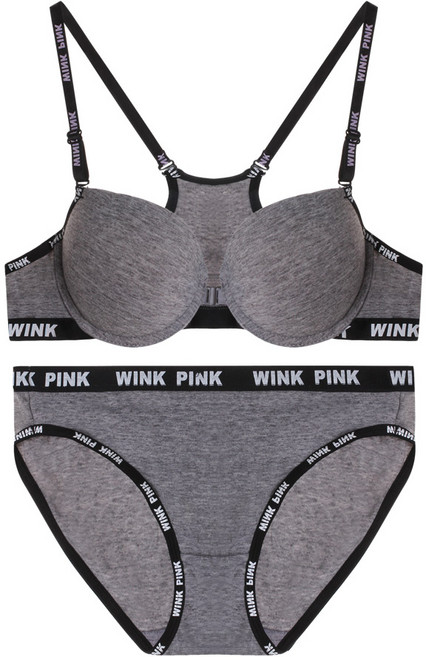 윙크핑크 앞후트 심플 이지 면 브라팬티세트