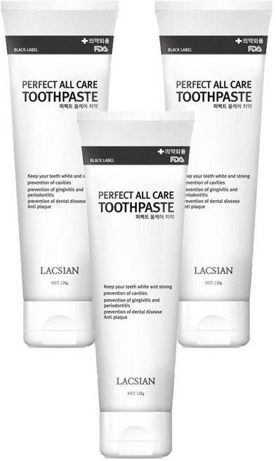 라끄시안 퍼펙트 올 케어 치약, 120g, 3개
