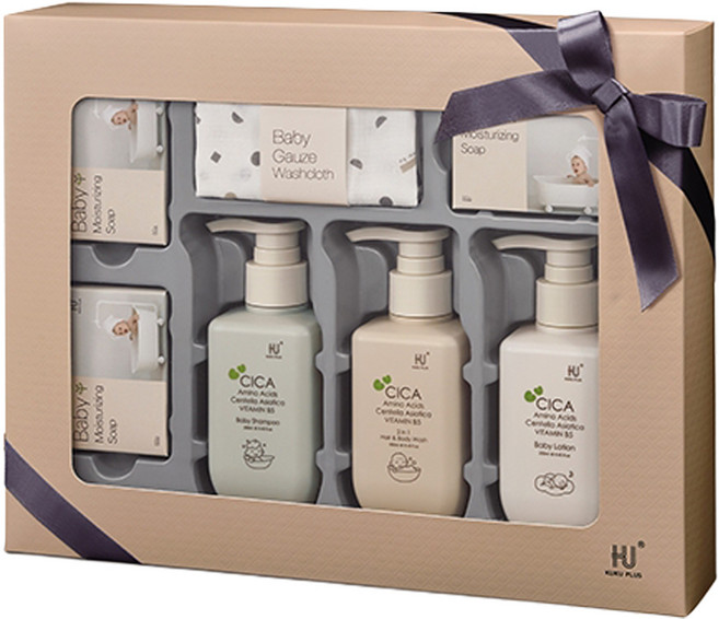 KU.KU Duckbill 酷咕鴨 KUKU PLUS 舒敏積雪草寶寶沐浴禮盒 適合敏感肌膚 溫和不刺激 成分簡單 安心使用 潔淨配方, 1盒, U1155